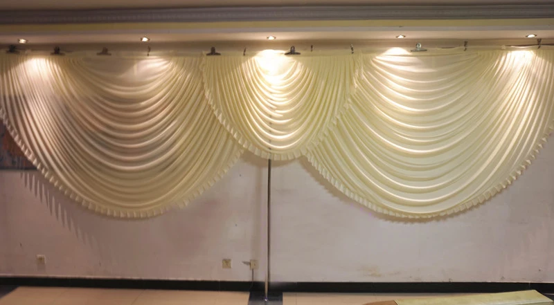 

6m length white swags wedding backdrop valance Party Curtain Celebration Stage Performance Background Ice Silk Drape wall