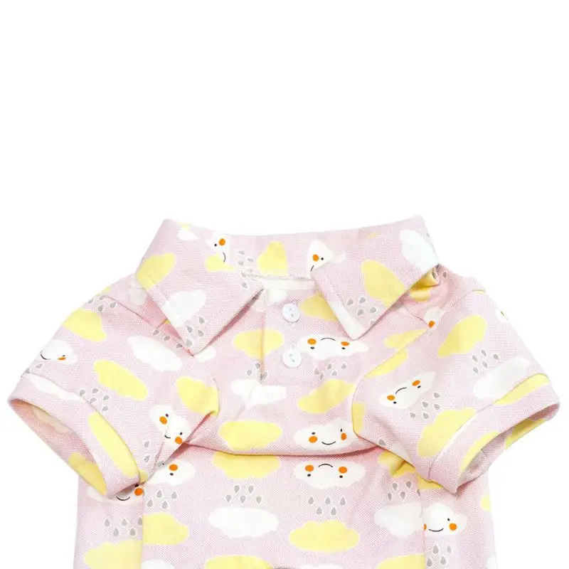 

Pet Dogs Cloud Printing Coats Casual T Shirt with Lapel for Spring and Summer Puppy Soft Cloth for Pet Dog Puppy Supplies