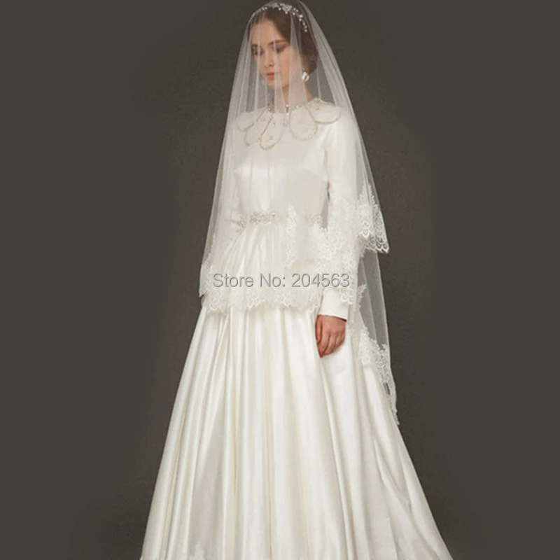 Однослойная Фата винтажная свадебная фата для невесты без расчески | Свадьбы и