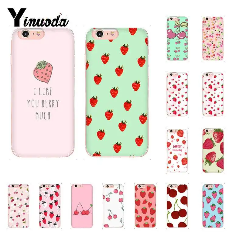 Милая мультяшная вишневая клубника Yinuoda для iPhone6S 6plus 7 7plus 8 8Plus X XsMAX 5 чехол телефона