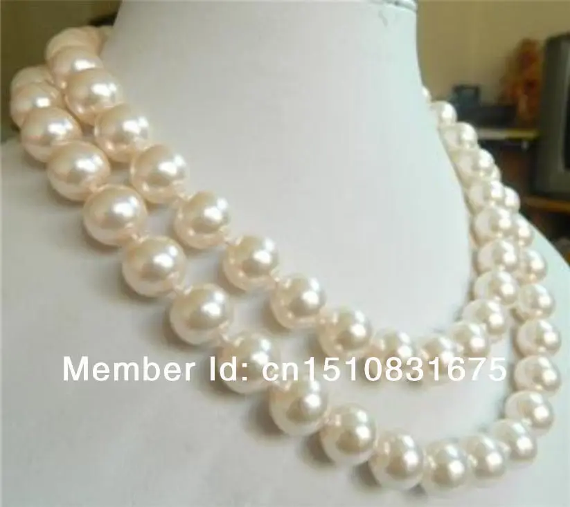 Круглое ожерелье из белого морского жемчуга 10 мм модные украшения дизайн ручной