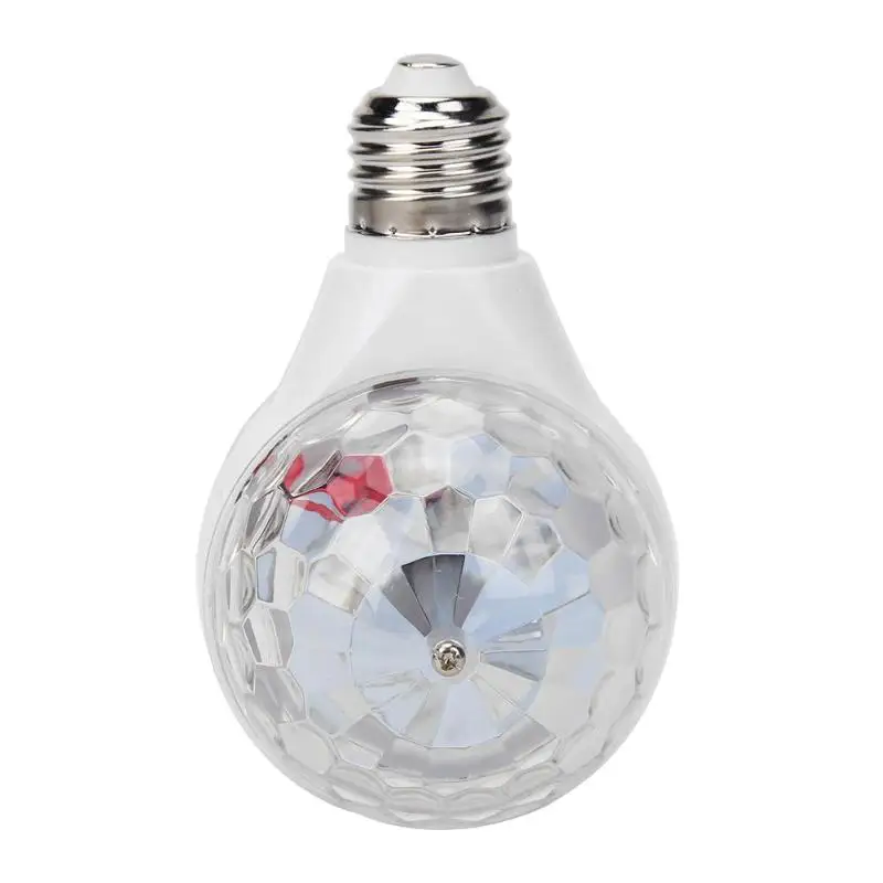 E27 3W Double-headed Colorful Auto Rotating RGB LED Bulb Stage Light Magic Ball Disco Lamp for Party Wedding