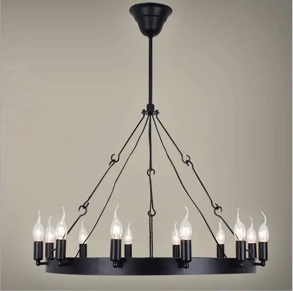 Американская Ретро железная люстра в стиле лофт для ресторана светодиодное