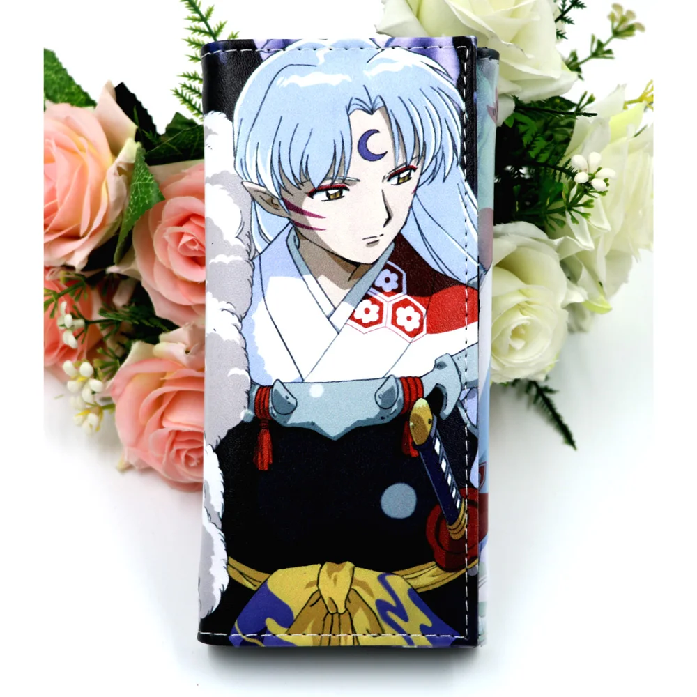 Аниме Inuyasha Sesshoumaru цветной кошелек из искусственной кожи мужской и женский длинный кошелек
