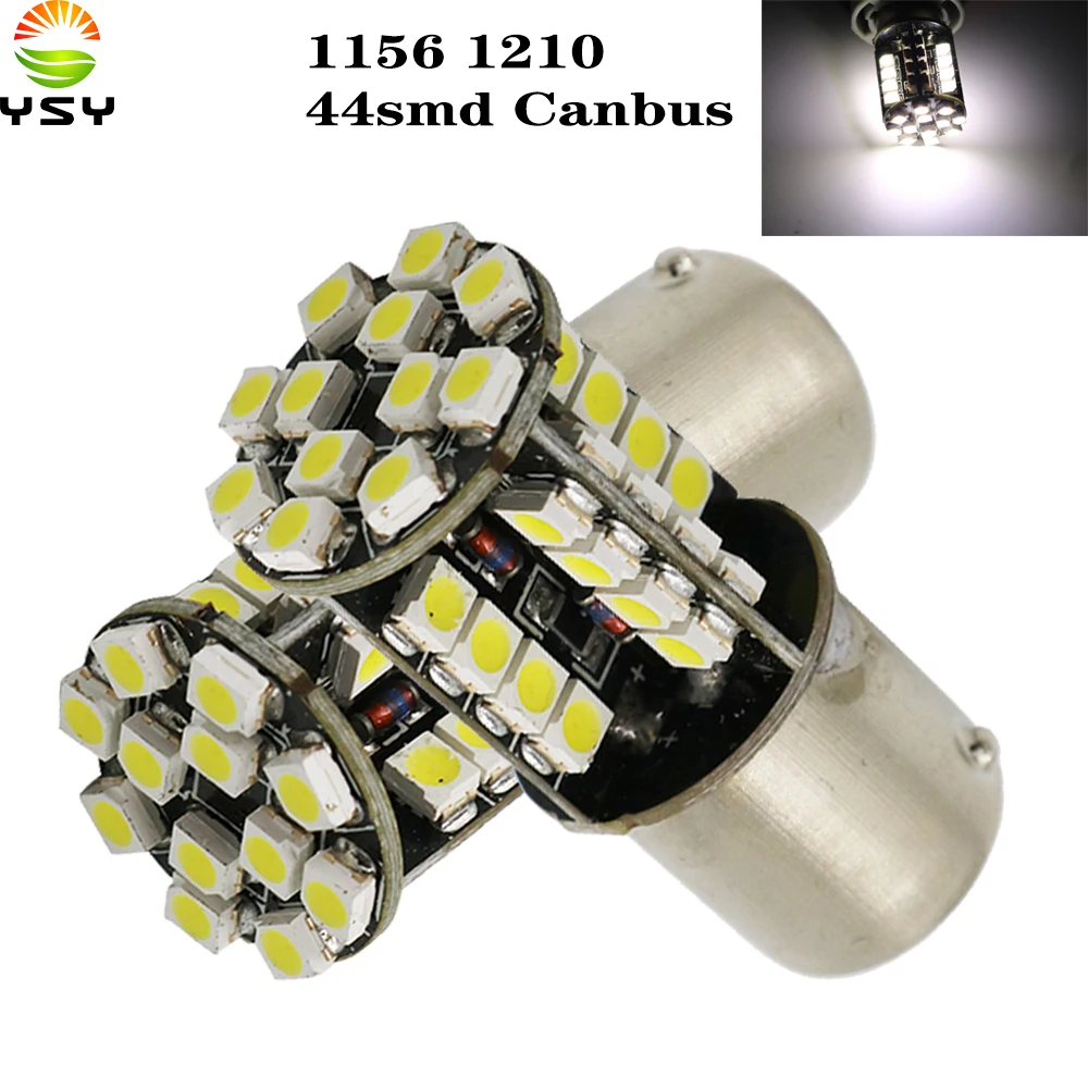 

YSY 200 шт. Canbus без ошибок P21W 1156 BA15S 1210 3528 44 SMD светодиодный ная лампа автомобильная фара заднего хода и поворота лампа дальнего света 12 в белый