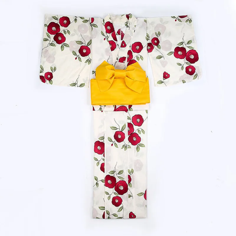 Традиционные японские кимоно с Оби Для женщин юката Пижама банный халат Верхняя