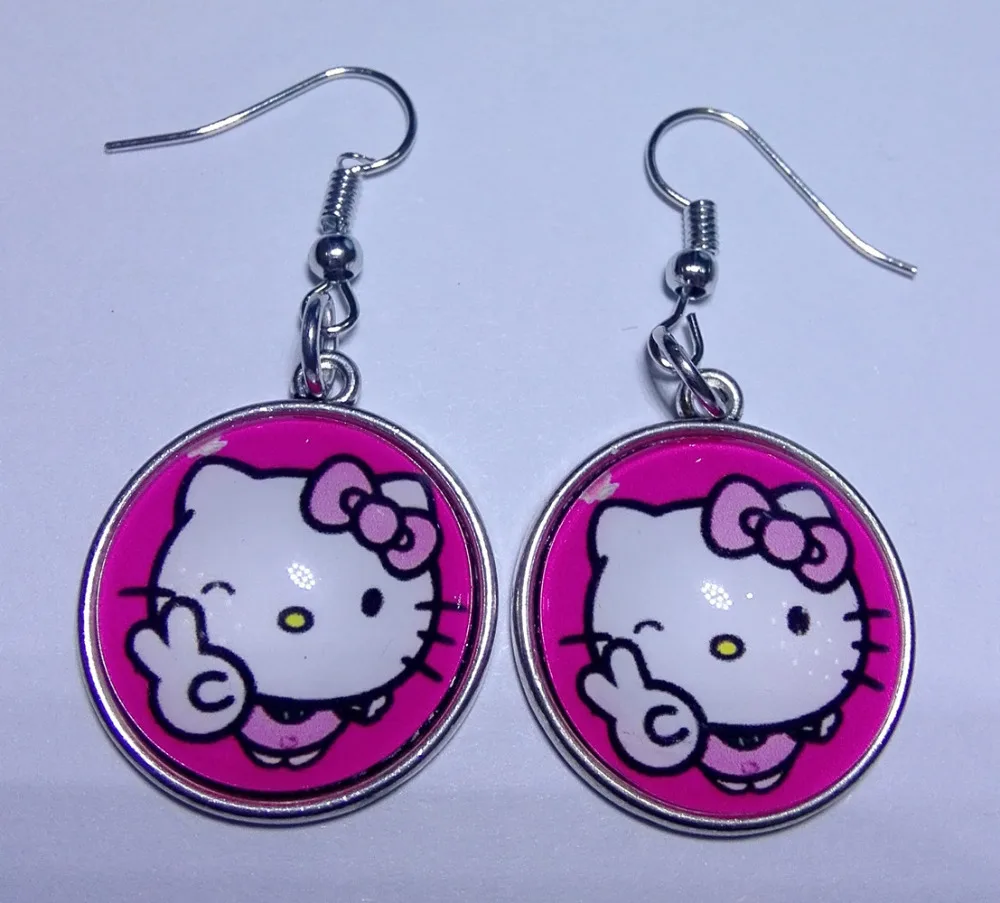 Серьги подвески из хелло китти 1 пара|ear pendant|drop earringsglass drop earrings |
