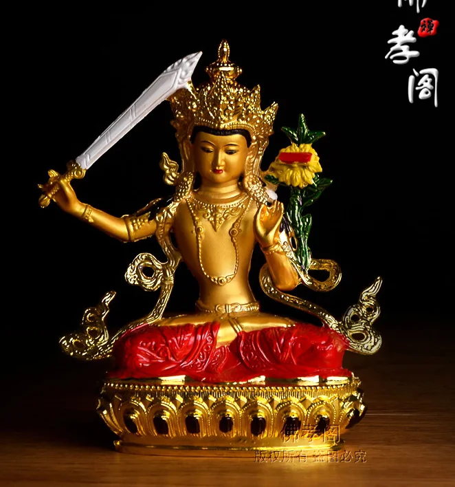 

Оптовая продажа предметы буддизма # домашний офис эффективная защита Благослови безопасный Тибет буддизм позолоченная латунная статуя Буд...