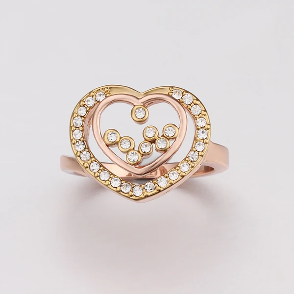 2014 new fashion 18k&amprose white gold created gemstone jewelry brand designer heart in crystal party finger rings for women | Украшения и
