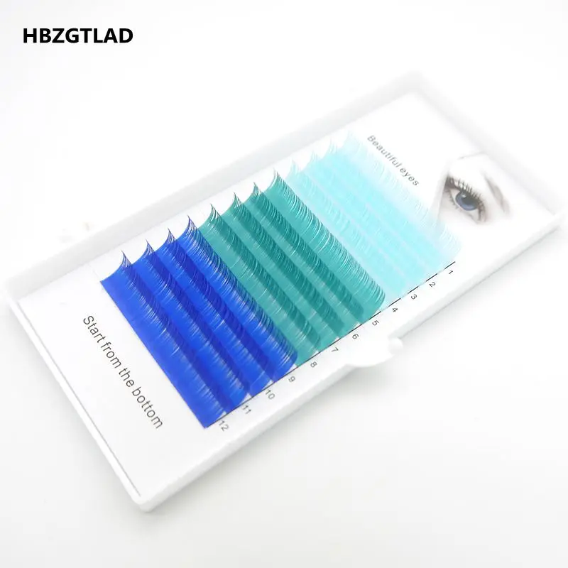 Накладные ресницы HBZGTLAD C/D индивидуальные цветные с изгибом 0 07/0 1 мм 8 15