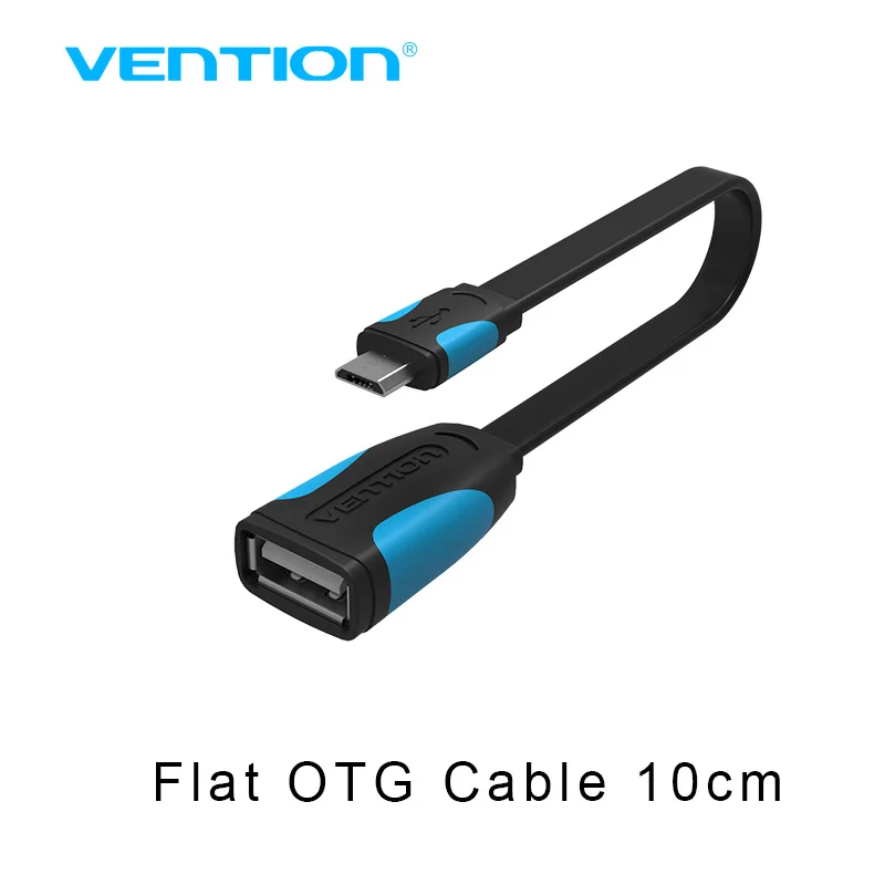 Black cable 10cm Vention OTG адаптер Micro USB к USB 2,0 конвертер OTG кабель для Android samsung Galaxy Xiaomi планшетный ПК флэш Мышь Клавиатура - Цвет: Black cable 10cm