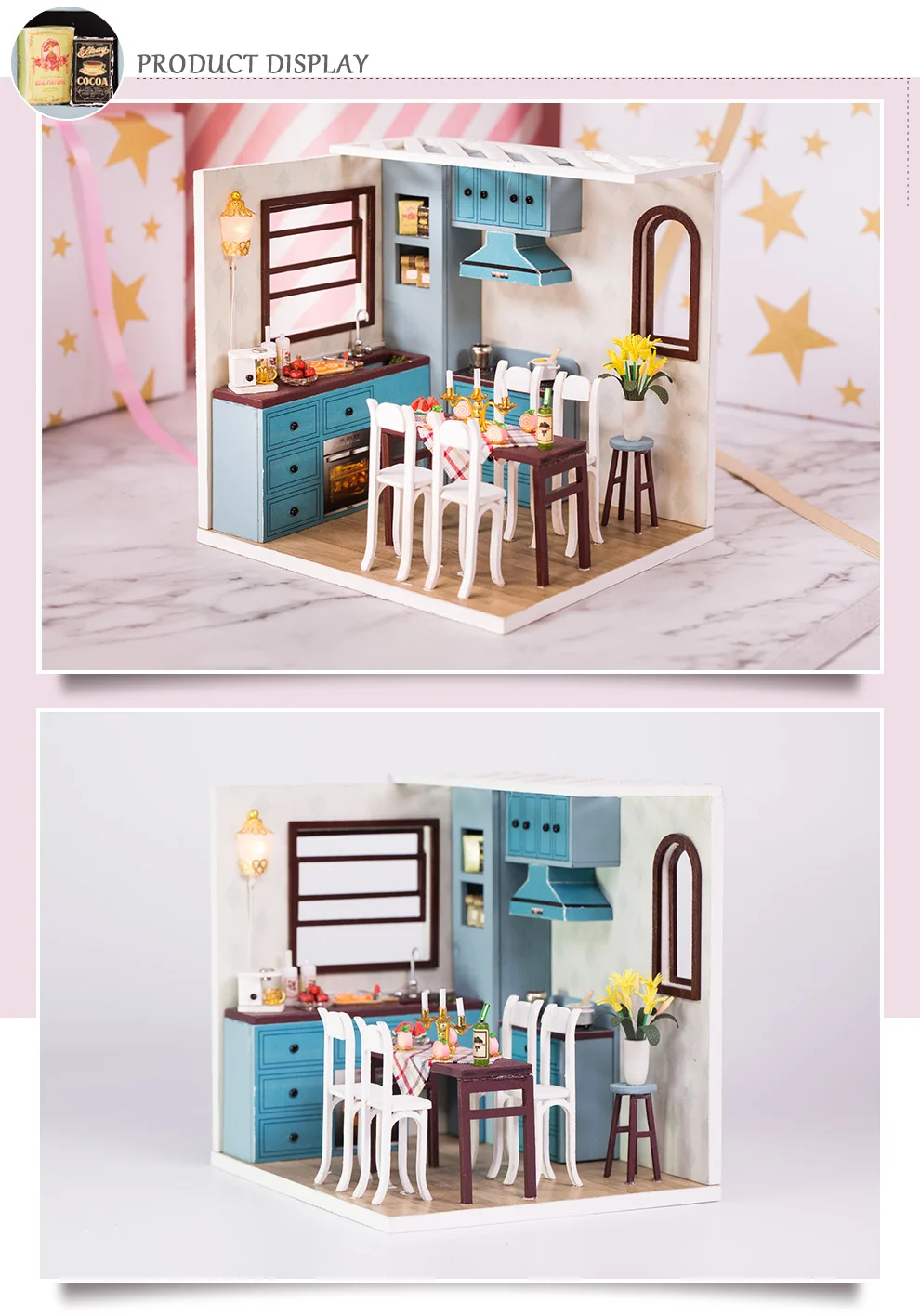Cutebee кукольный дом мебель миниатюрный кукольный домик DIY миниатюрный дом комната Каса игрушки для детей DIY кукольный домик M11F