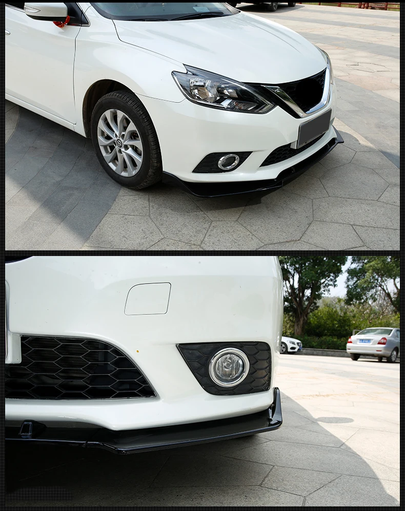 Для NISSAN SENTRA Sylphy- ABS передний бампер диффузор обвес Нижняя решетка защитная пластина для губ Накладка для автомобиля Стайлинг