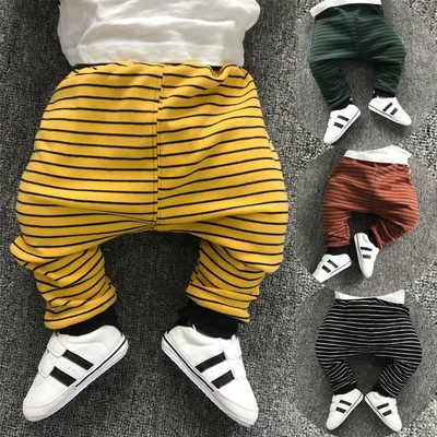 Повседневные штаны для маленьких мальчиков новинка весны 2019 Детские хлопковые