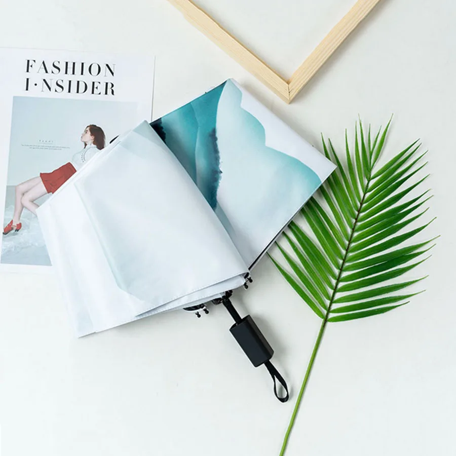 

Creative Umbrella Fully Automatic Folding Men Light Small Pockets Umbrellas Women Paraguas Waterproof Portable Umbrellas 40S206
