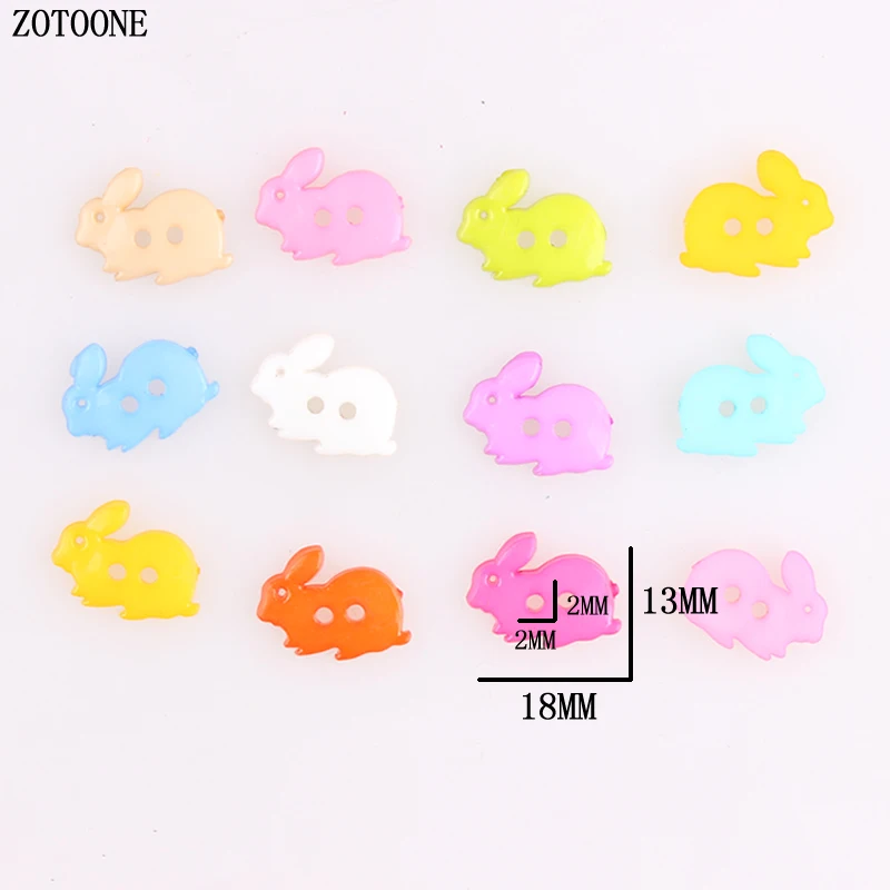 ZOTOONE Разноцветные 100 шт 18*13 мм 2 отверстия смешанные кроличьи деревянные
