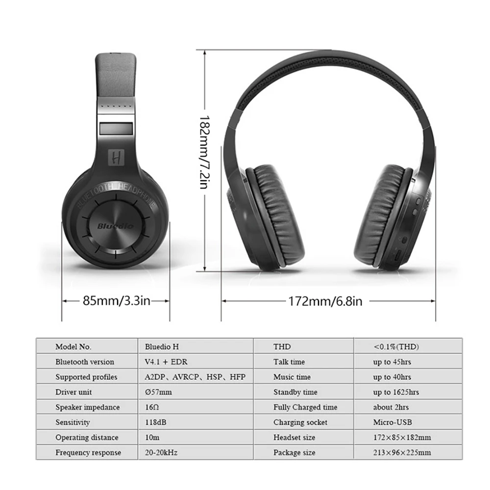 Bluedio HT Беспроводная bluetooth гарнитура HIFI сабвуфер Bluetooth 5 0 Музыкальная с микрофоном