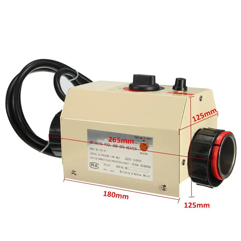 Водные виды спорта 3 кВт электрический бассейн и спа ванна Отопление термостат