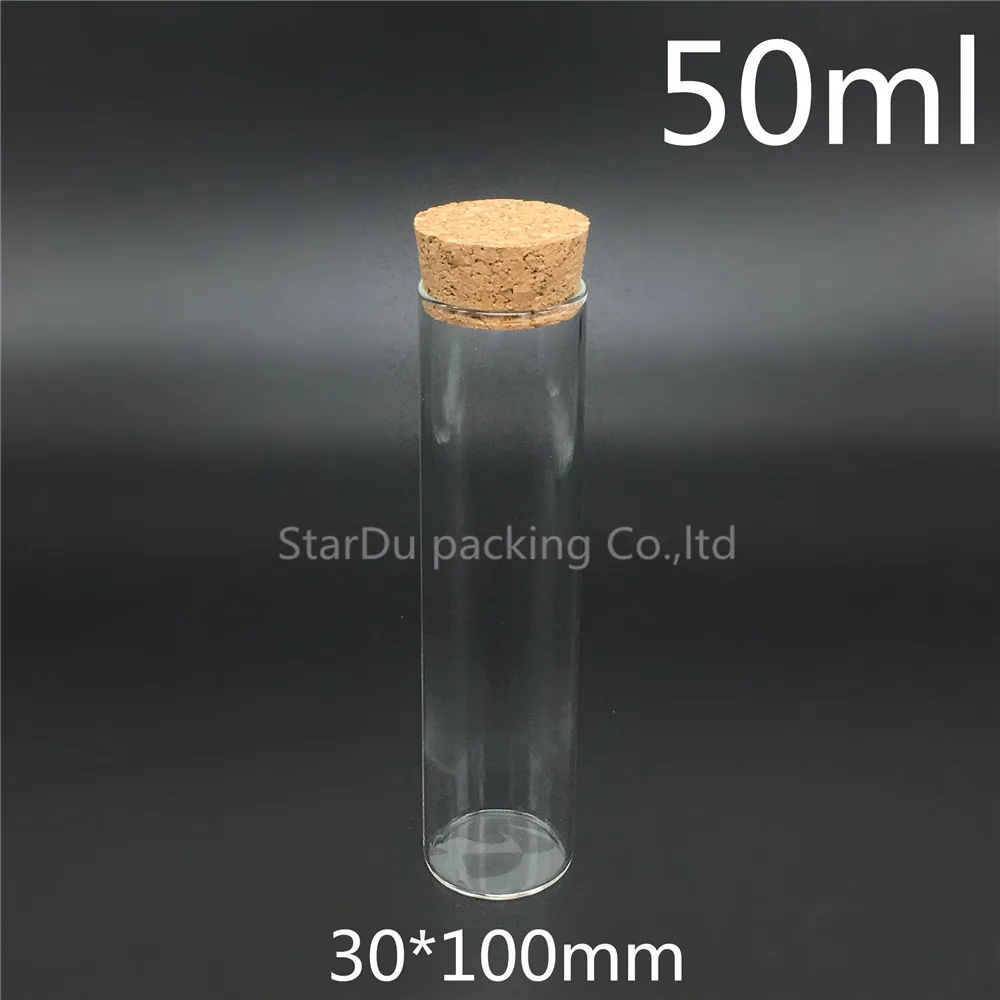 

High-quality 30*100mm 50ml Wishing Glass Bottle With Cork ,50cc Glass Vials Display Bottles Wholesale Cork Bottle 200pcs