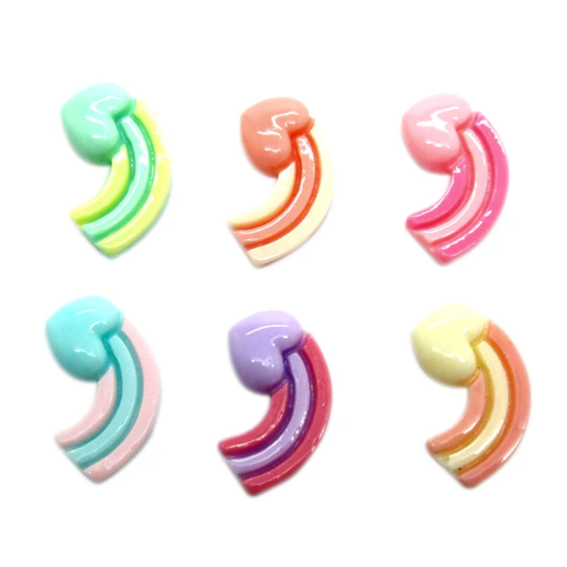 LF 30 шт. смешанные радужные украшения из смолы с плоской задней стороной кабошона