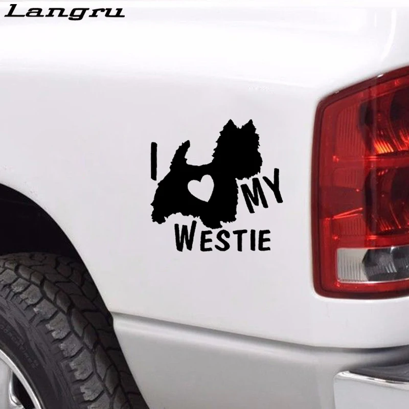 Langru милый интересный питомец I Love My Westie Terrier собак Виниловые автомобильные