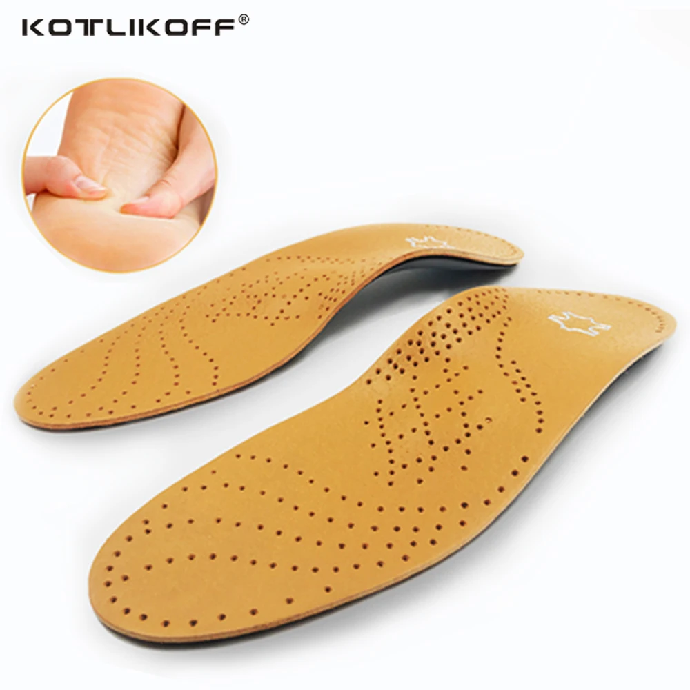 

KOTLIKOFF Men Women Leather Latex Orthotic Insoles Active Carbon Orthopedic Inserts Flatfoot Arch Support Shoe Pads Wholesale