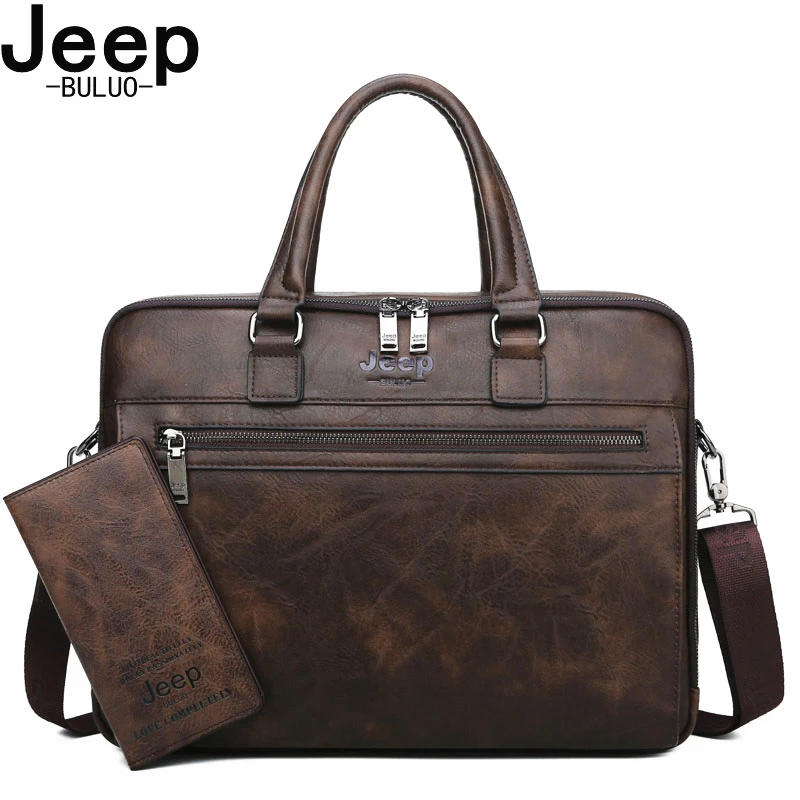 Мужской деловой брендовый портфель jeep buluo, оранжевый портфель для ноутбука 14", сумка для путешествий, брендовая сумка с ремнем через плечо, все сезоны