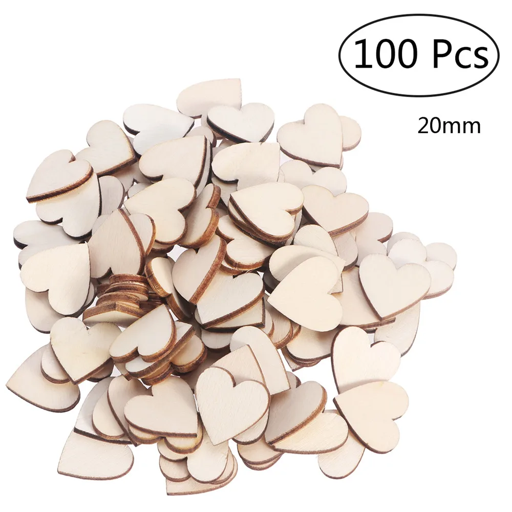 Пустые полые деревянные украшения в виде сердца кулоны для дерева висячие