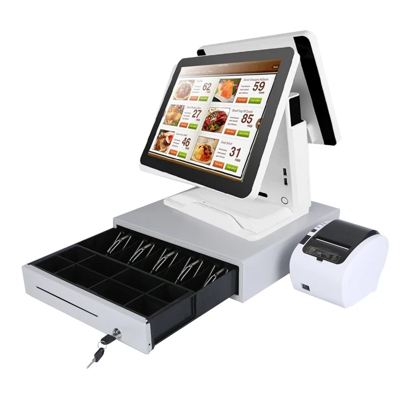 RS1618DP-white Дешевые pos системы точка продажи pos машина сенсорный терминал для restarunt epos до системы - Цвет: RS1618DP-white
