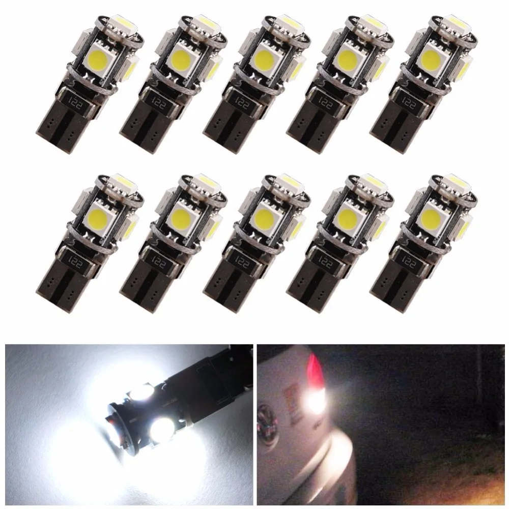 

10x T10 W5W 5050 5 SMD LED Voiture Veilleuse Ampoule Lampe Blanc 6000K HG