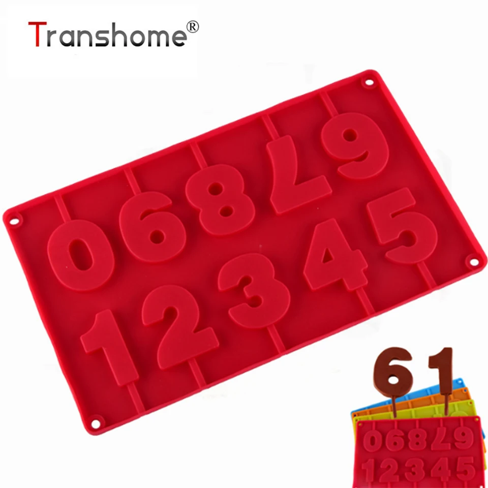Силиконовая форма для леденцов Transhome 0 9 с цифрами силиконовая и конфет выпечки