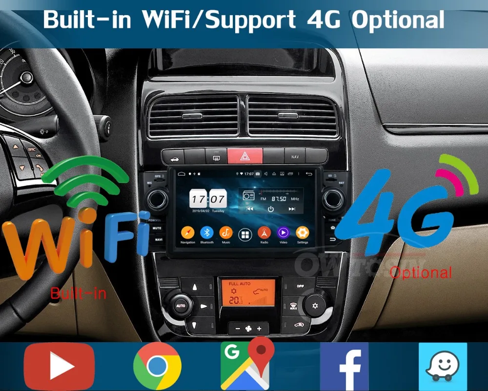 " ips 8 ядерный 1024*600 4G+ 64G Android 9,0 автомобильный dvd-плеер для Fiat LINEA 2007 2008 2009 2000 2010 2011 2012 2013 CarPlay Parrot BT