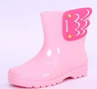 Детские резиновые ботинки для девочек Нескользящие сапоги с крыльями девочек|girls