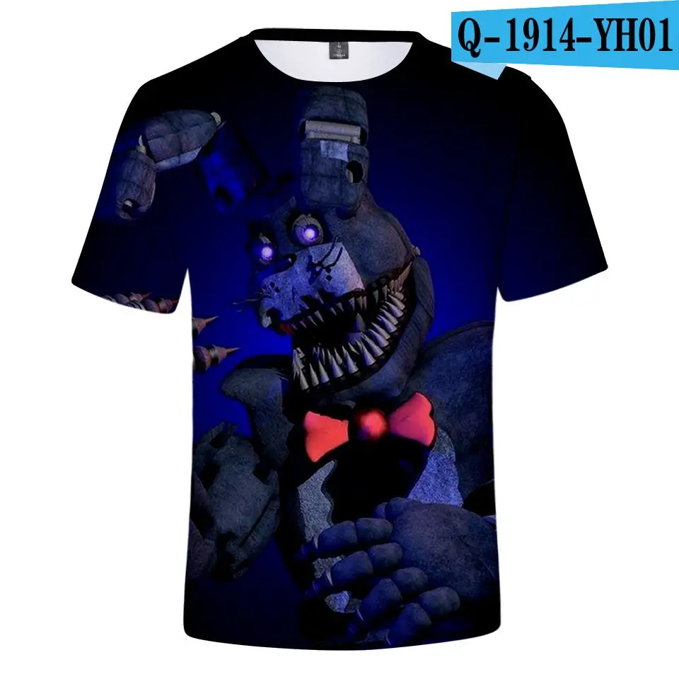 color at picture Лидер продаж, футболка с 3D-принтом Five Nights at Freddy для мальчиков и девочек Классическая модная летняя футболка с короткими рукавами для отдыха с героями мультфильмов g6t6 - Цвет: color at picture