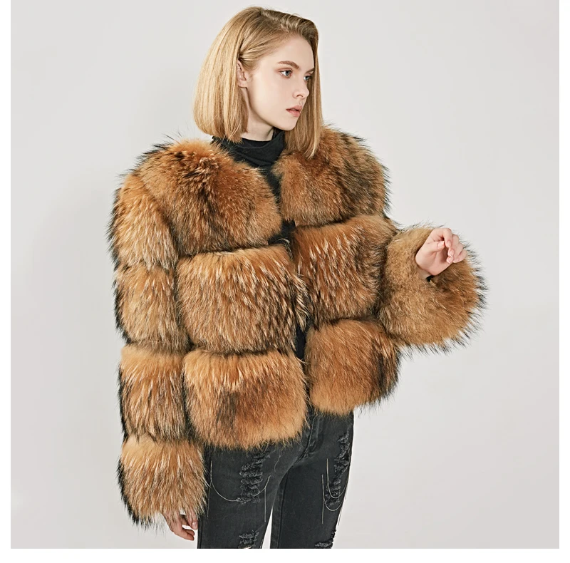 MAOMAOFUR, натуральное меховое пальто, натуральный мех,, женская зимняя куртка, теплая одежда, Женское пальто с длинным рукавом из натурального меха енота