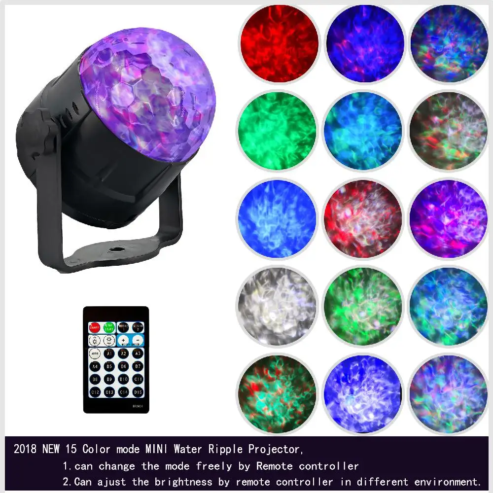 8 Вт звуковая активация вращающийся дискотечный шар Вечерние огни стробоскоп RGB