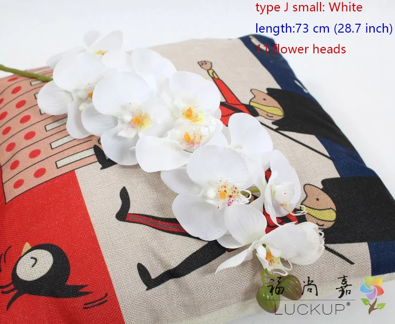 type J small White Искусственный латексный цветок орхидеи бабочки орхидеи для дома, дома, свадьбы, фестиваля, 1 стебель, F472 - Цвет: type J small White