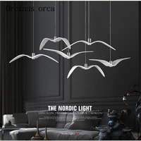 nordic creative seagull chandelier modern minimalist fashion art bar bedroom dining room lamp postage free