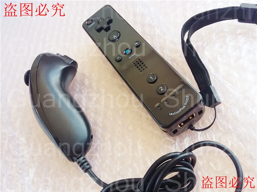 Бесплатная доставка Для Wii черный/белый цвет 2 в 1 Беспроводной пульт игры 5