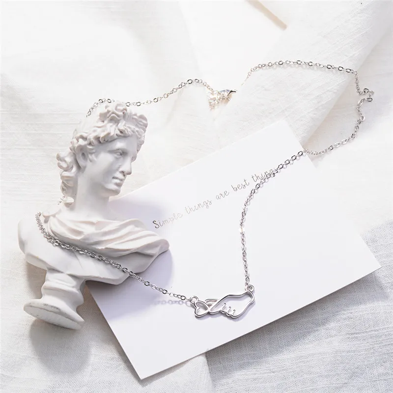 LUKENI Trendy Give You My Heart Pendants Neckelace For Women Jewelry Fashion 925 Sterling Silver Necklace Girl Lovers Christmas | Украшения