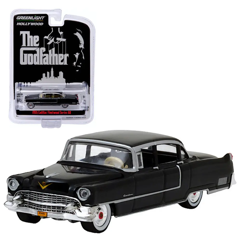 GL 1: 64 Крестный отец 1955 Cadi llac Fleetwood серия 60 сплав модель автомобиля литые под давлением металлические игрушки подарок на день рождения для детей мальчик