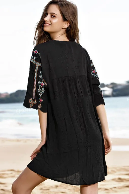 Пляжные Комбинезоны для женщин Saida De Praia Feminino платье Sarong Женская Выходная купальная накидка парео длинное восточное платье Boho Outings