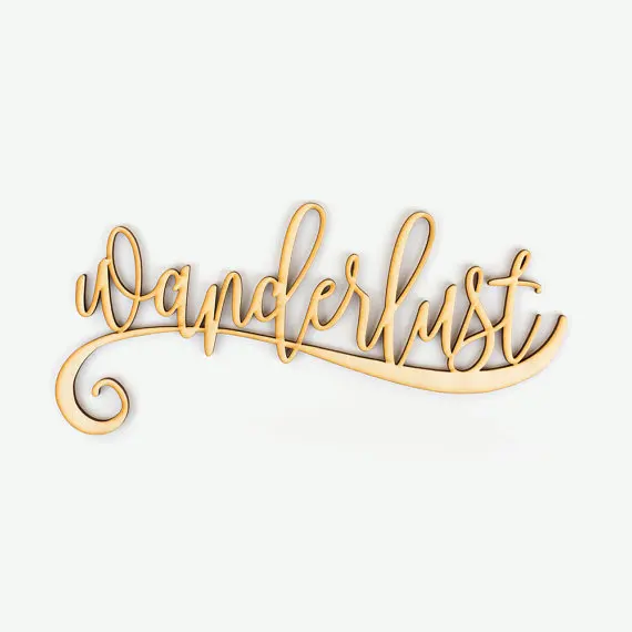 Wanderlust сценарий знак дерева-знак дерева Книги по искусству, деревянный к путешествиям, деревянный декор, Wanderlust знак