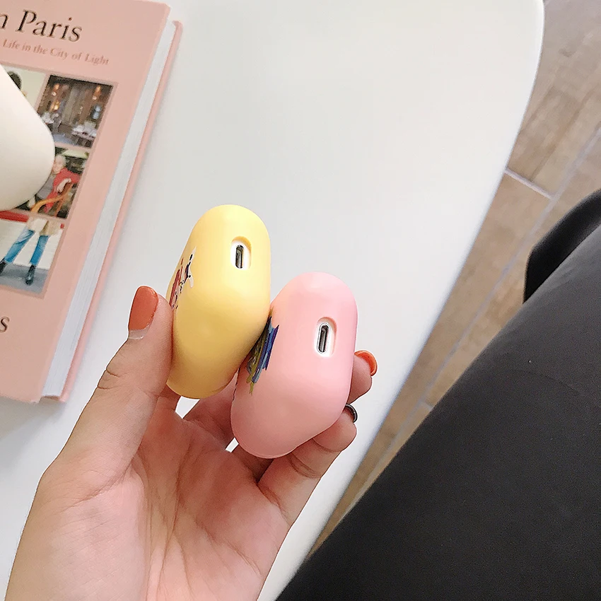 GOOYIYO - For Airpods 1 2 Silicone Case Cartoon Earphone Earbuds Charge Box TPU Soft Cover Color Painting Accessory |