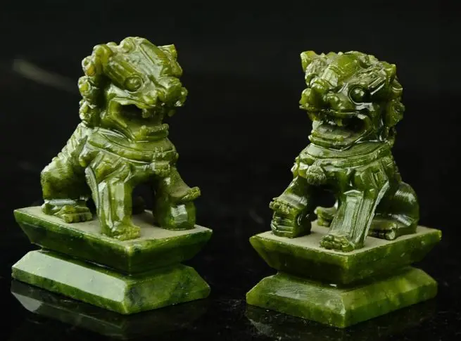Пара 100% китайский натуральный нефрит ручной работы статуи pixiu dragon|statue china|statue