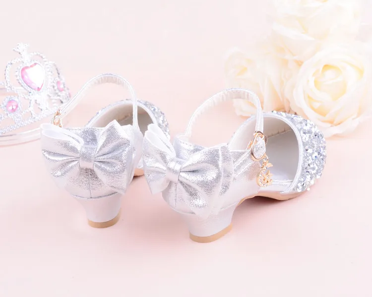 Сандалии для девочек летняя детская обувь 2018 принцессы на высоком каблуке