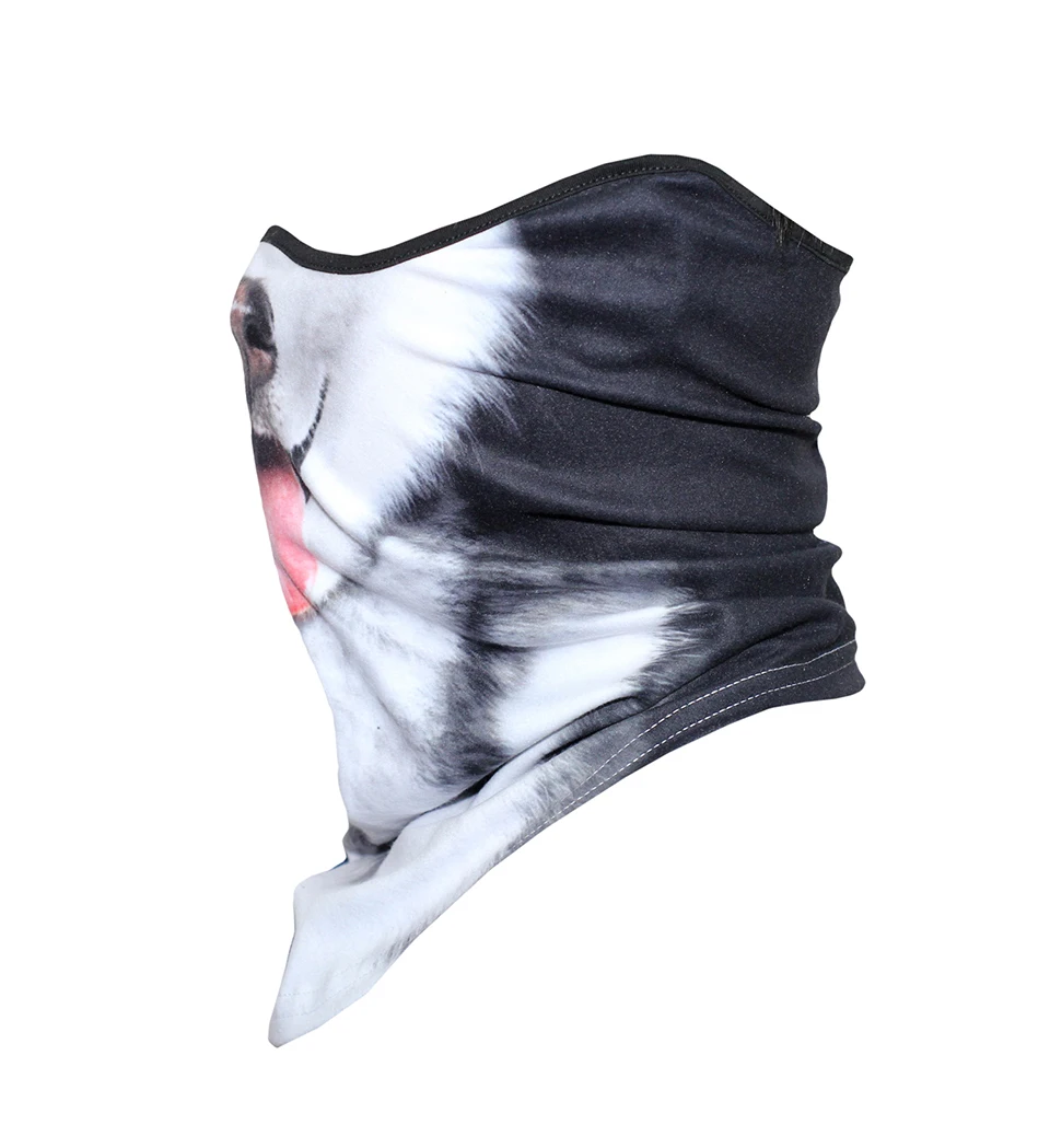 Мода 3D Собака Кошка Животное шеи Gaiter Половина лица маска зимняя теплая крышка шеи труба лицо Щит Флисовая бандана шарф для женщин и мужчин