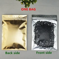 24x37cm100pcs dark golden aluminum foil ziplock bags front matte clear plastic zip reclosable pouch food snack packing fig bag