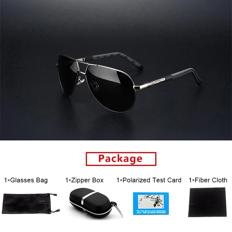 Silver with box SAYLAYO, модные поляризационные солнцезащитные очки, мужские, классические, Ретро стиль, сплав, оправа, солнцезащитные очки, покрытие линз, для вождения, защита от уф400 лучей - Цвет линз: Silver with box