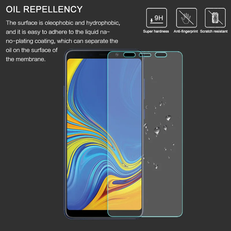 YIJIAMO 2.5D Cover Tempered Glass on the for Samsung Galaxy A9 2018 A9S Screen Protection High Definition Film | Мобильные телефоны
